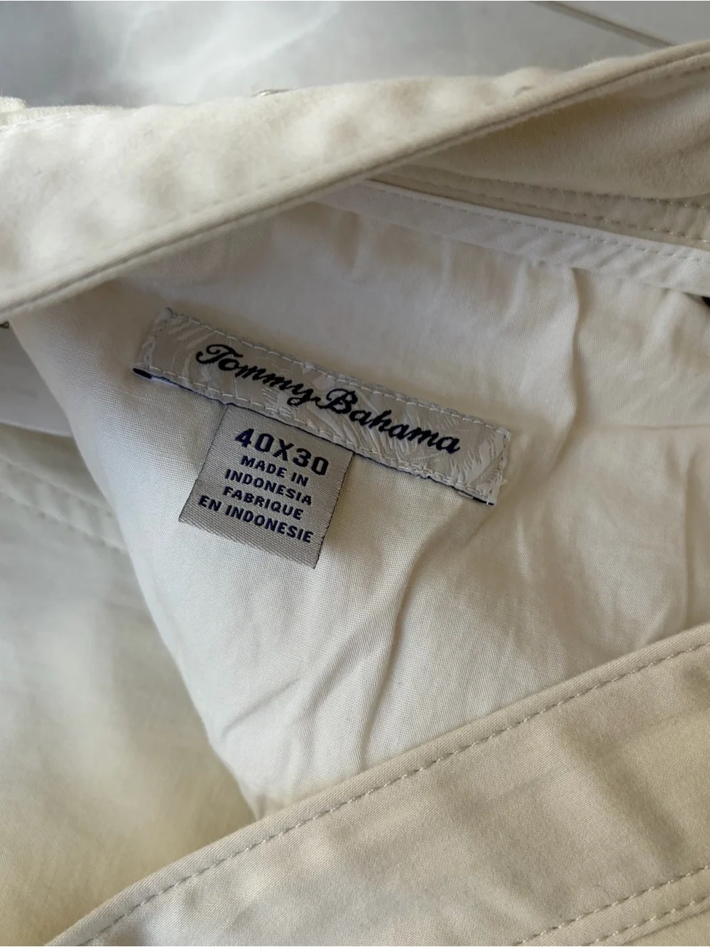 $138 Tommy Bahama Mens 40x30 Boracay Flat Front Chino Pants in Bleached Sand
